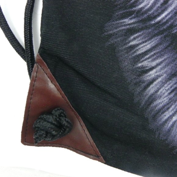 Wolf Print Black Canvas Tote - Picture 4 of 6